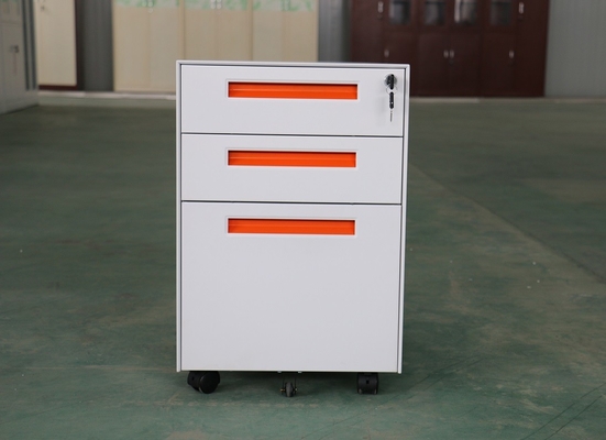 RAL 3 Drawer Mobile Pedestal Cabinet Steel 0.5-1.0mm Thickness