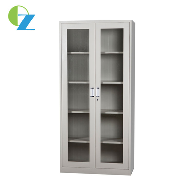 Commercial Steel Metal File Storage Cabinet Office Furniture 2 Swing Glass Door