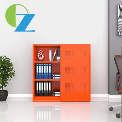 Metal Sliding Door Steel Office Cupboard With Hole H1200*W1200*D500mm